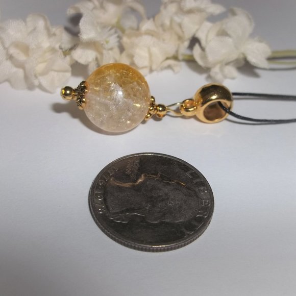 Ombre Style Beaded Necklace Gold Clear Yellow Unique Funky Fashion Jewelry 6839 - Picture 3 of 9